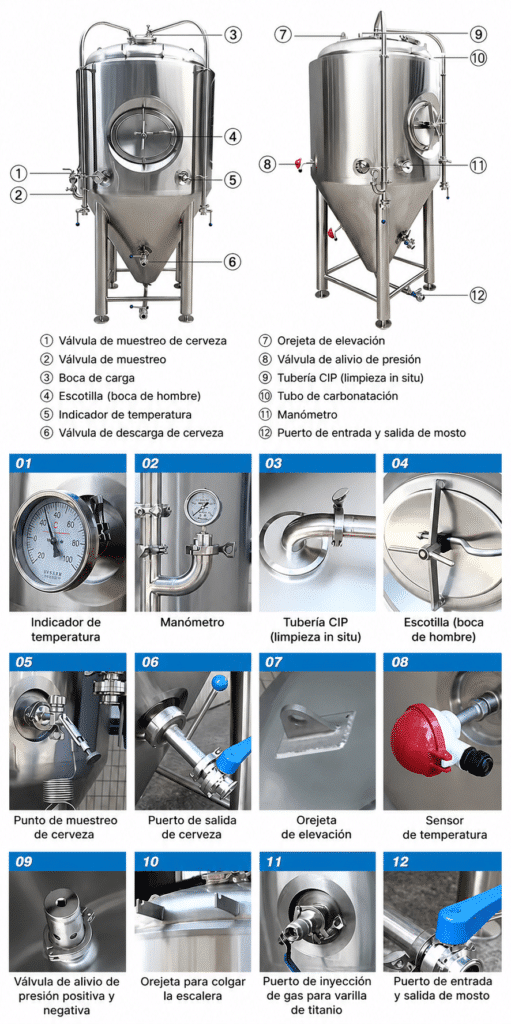 Tanque de fermentación de cerveza
